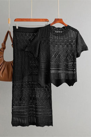 Two-Piece Knitted Skirt Set