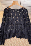 Floral Lace Openwork Sweater