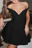 Off-Shoulder Evening Mini Dress