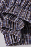 Button-Front Plaid Crop Shirt