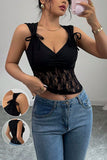 Lace Panel Bow-Tie Tank Top