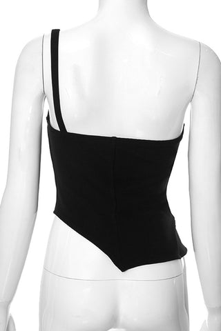 Button Accent Corset Tank Top