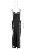 Elegant Lace Panel Evening Dress