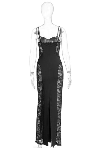 Elegant Lace Panel Evening Dress