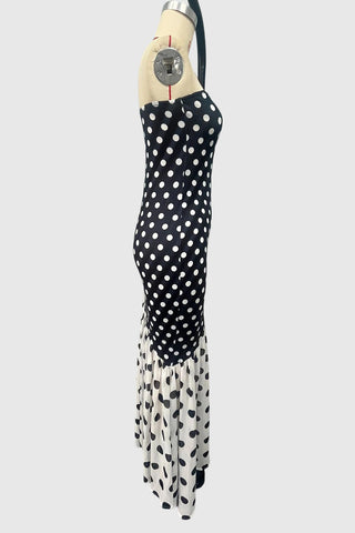 Strapless Polka Dot Maxi Dress