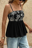 Floral Detail Peplum Tank