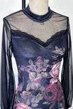 Floral Mesh Overlay Casual Dress