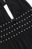 Studded Halterneck Peplum Top