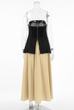 Strapless Asymmetric Top & Skirt Set