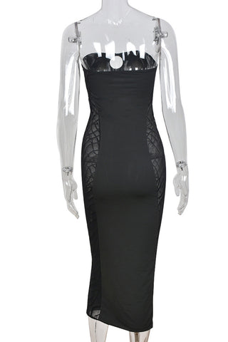 Strapless Cutout Midi Dress