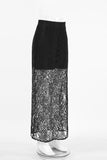 Lace Overlay Maxi Skirt