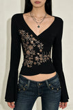 Floral Detail Wrap T-Shirt