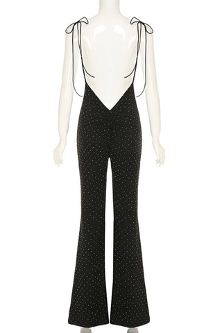 Polka Dot Flare Jumpsuit