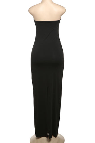 Strapless Ruched Casual Dress
