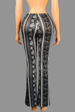 Geometric Pattern Flare Casual Pants