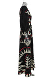 Geometric Print Long Casual Dress
