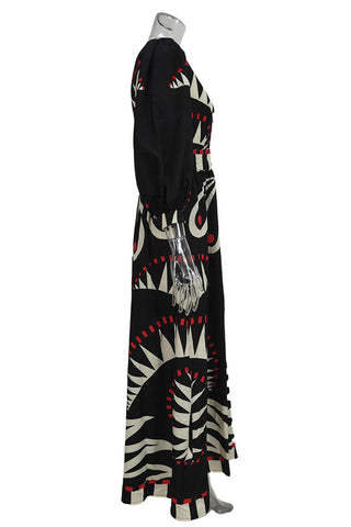 Geometric Print Long Casual Dress