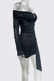 Off-Shoulder Ruched Mini Dress