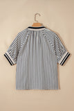 Striped Zip-Up Blouse