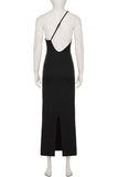 One-Shoulder Open-Back Maxi Dress