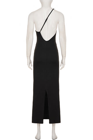 One-Shoulder Open-Back Maxi Dress