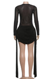 Elegant Ruched Mesh Dress