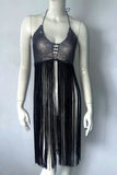 Fringe Detail Evening Dress
