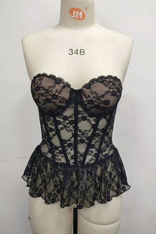 Strapless Lace Bustier Top