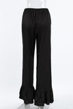 Ruffle-Hem Wide-Leg Pants