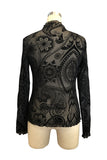 Long-Sleeve Lace Patterned Top
