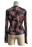 Floral Sheer Long-Sleeve Top