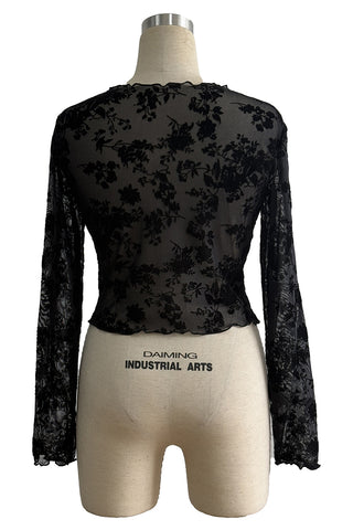 Floral Mesh Long Sleeve Top