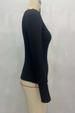 Elegant Long-Sleeve V-Neck Blouse