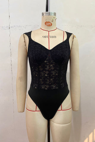 Lace Detail Sleeveless Bodysuit