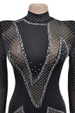 Sparkling Mesh Detail Jumpsuit