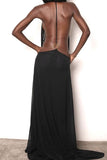 Sheer Strappy Evening Dress