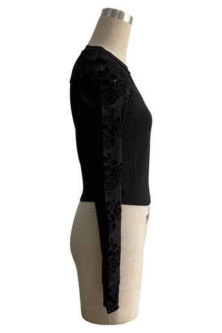 Floral Mesh Long Sleeve T-Shirt