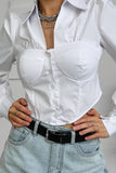 Chic Button-Down Blouse with Structured Design