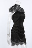 Lace-Detail Square Neck Dress