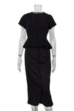 Button-Front Polka Dot Skirt Set
