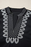 Boho Patterned V Neck Blouse