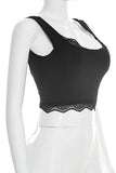 Lace-Trim Cropped Tank