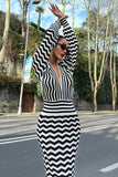 Chevron Striped Casual Dress