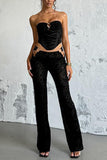 Lace-Up Corset and Sheer Pants Set