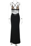 Strappy Lace Evening Gown