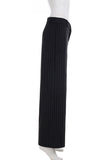 Wide-Leg Pinstripe Casual Pants