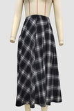 Elegant Check Midi Skirt