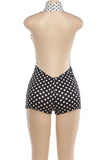 Polka Dot Halter Neck Romper