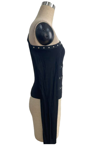 Asymmetric Studded Long Sleeve Top
