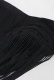 Elegant Cut-Out Fringe Casual Dress